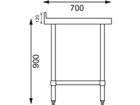 Een Vogue RVS werktafel met achteropstand 90x150x70cm koop je bij Supplierz BV