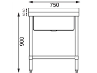 Sie können einen Vogue kleiner Spültisch 75cm lang bei Supplierz BV kaufen