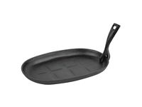 Een Olympia gietijzeren schaal/sizzle platter ovaal 28x19cm koop je bij Supplierz BV