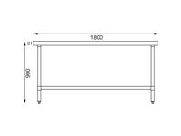 Een Vogue roestvrijstalen middentafel 1800mm koop je bij Supplierz BV