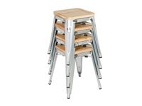 Vous pouvez acheter un Tabourets bistro bas en acier avec assise en bois Bolero (lot de 4) chez Supplierz BV