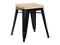 Vous pouvez acheter un Tabourets bistro bas en acier noir avec assise en bois Bolero (lot de 4) chez Supplierz BV