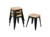 Vous pouvez acheter un Tabourets bistro bas en acier noir avec assise en bois Bolero (lot de 4) chez Supplierz BV