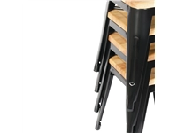 Vous pouvez acheter un Tabourets bistro bas en acier noir avec assise en bois Bolero (lot de 4) chez Supplierz BV