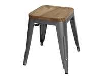 Vous pouvez acheter un Tabourets bistro bas en acier gris métal avec assise en bois Bolero (lot de 4) chez Supplierz BV