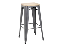 Vous pouvez acheter un Tabourets hauts en acier gris avec assise en bois Bolero Bistro (lot de 4) chez Supplierz BV