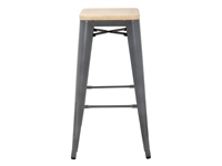 Vous pouvez acheter un Tabourets hauts en acier gris avec assise en bois Bolero Bistro (lot de 4) chez Supplierz BV