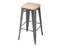 Vous pouvez acheter un Tabourets hauts en acier gris avec assise en bois Bolero Bistro (lot de 4) chez Supplierz BV