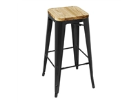 Vous pouvez acheter un Tabouret bistro haut en acier noir avec assise en bois Bolero lot de 4 chez Supplierz BV