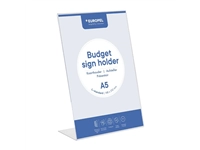 Vous pouvez acheter un Présentoir de table Europel Budget L-standard A5 transparent chez Supplierz BV