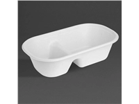 Buy your Fiesta Composteerbare Bagasse Ovale 2-Vak Container 900ml (Pak Van 100) at Supplierz BV