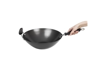 Een Anti-kleef inductie wok met platte bodem 35,5cm koop je bij Supplierz BV