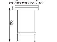 Een Vogue RVS werktafel met achteropstand 90x180x60cm koop je bij Supplierz BV