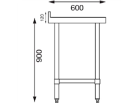 Een Vogue RVS werktafel met achteropstand 90x180x60cm koop je bij Supplierz BV