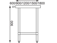 Een Vogue RVS werktafel zonder achteropstand 90x150x60cm koop je bij Supplierz BV