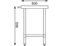 Een Vogue RVS werktafel zonder achteropstand 90x150x60cm koop je bij Supplierz BV