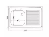 Een Holmes volledig gemonteerde enkele RVS spoeltafel afdruiprek rechts 120cm koop je bij ShopXPress