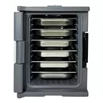 Een Vogue thermo-box 600 voorlader box zwart voor gn bak afmeting - 465x610x630mm koop je bij ShopXPress