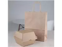 Een Fiesta Compostable composteerbare hamburgerdoosjes kraft groot 112mm vierkant (150 stuks) koop je bij ShopXPress