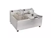 Een Buffalo dubbele tank dubbele mand 2x5ltr countertop friteuse 2x2.8kw koop je bij ShopXPress