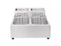 Een Buffalo tweeling tank tweeling mand 2x5ltr aanrecht friteuse met timers 2x2.8kw koop je bij ShopXPress