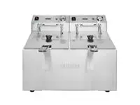 Een Buffalo tweeling tank tweeling mand 2x5ltr aanrecht friteuse met timers 2x2.8kw koop je bij ShopXPress