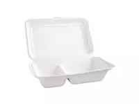 Een Fiesta Compostable composteerbare bagasse voedseldozen 2 compartimenten (200 stuks) koop je bij ShopXPress