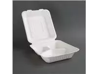 Een Fiesta Compostable composteerbare bagasse voedseldozen 3 compartimenten (200 stuks) koop je bij ShopXPress