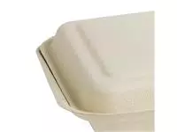 Een Fiesta Compostable composteerbare bagasse voedseldozen 2 compartimenten natuurlijke kleur 253mm (200 stuks) koop je bij ShopXPress