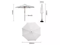 Een Bolero ronde parasol grijs 300cm koop je bij ShopXPress