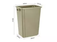 Een Jantex Smalle Afvalbak Beige 60Ltr koop je bij ShopXPress