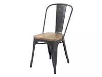 Een Bolero Bistro stalen stoelen met houten zitting grijs (4 stuks) koop je bij ShopXPress