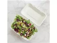 Een Vegware composteerbare bagasse voedseldozen met scharnierdeksel 22,8cm (200 stuks) koop je bij ShopXPress