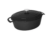 Een Vogue ovale inductie braadpan zwart 6L koop je bij ShopXPress