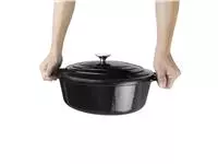 Een Vogue ovale inductie braadpan zwart 5L koop je bij ShopXPress