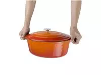 Een Vogue ovale inductie braadpan oranje 6L koop je bij ShopXPress