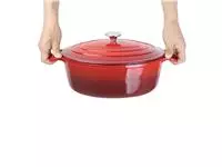 Een Vogue ovale inductie braadpan rood 6L koop je bij ShopXPress