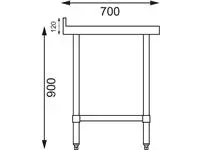 Een Vogue RVS werktafel met achteropstand 90x60x70cm koop je bij ShopXPress