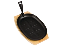 Een Olympia gietijzeren schaal/sizzle platter ovaal 28x19cm koop je bij ShopXPress