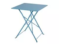 Een Bolero vierkante opklapbare stalen tafel turquoise 60cm koop je bij ShopXPress