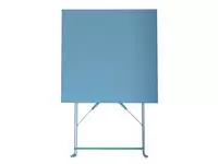 Een Bolero vierkante opklapbare stalen tafel turquoise 60cm koop je bij ShopXPress