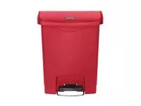 Een Rubbermaid Slim Jim Front Step pedaalemmer 30L rood koop je bij ShopXPress