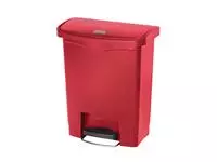 Een Rubbermaid Slim Jim Front Step pedaalemmer 30L rood koop je bij ShopXPress