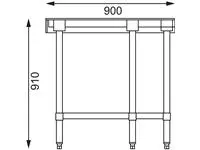 Een Vogue RVS werktafel hoekelement 70cm koop je bij ShopXPress