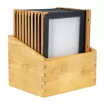 Een Securit menumappen set met houten box A4 zwart (20 stuks) koop je bij ShopXPress