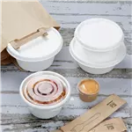 Een Fiesta composteerbare bagasse kom basis 400ml (verpakking van 50) koop je bij ShopXPress