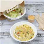 Een Fiesta composteerbare bagasse poke bowl basis 24oz (verpakking van 50) koop je bij ShopXPress