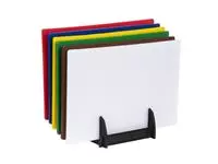 Een Hygiplas LDPE snijplanken set met rek 450x300x10mm (Set van 6) koop je bij ShopXPress