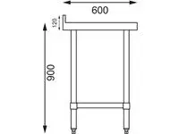 Een Vogue RVS werktafel met achteropstand 90x150x60cm koop je bij ShopXPress