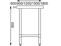 Een Vogue RVS werktafel zonder achteropstand 90x120x60cm koop je bij ShopXPress